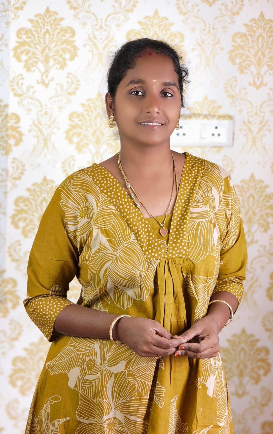 Mustard yellow COTTON KURTI