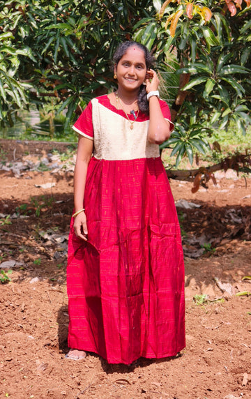 Maroon feeding Full long kurti gown