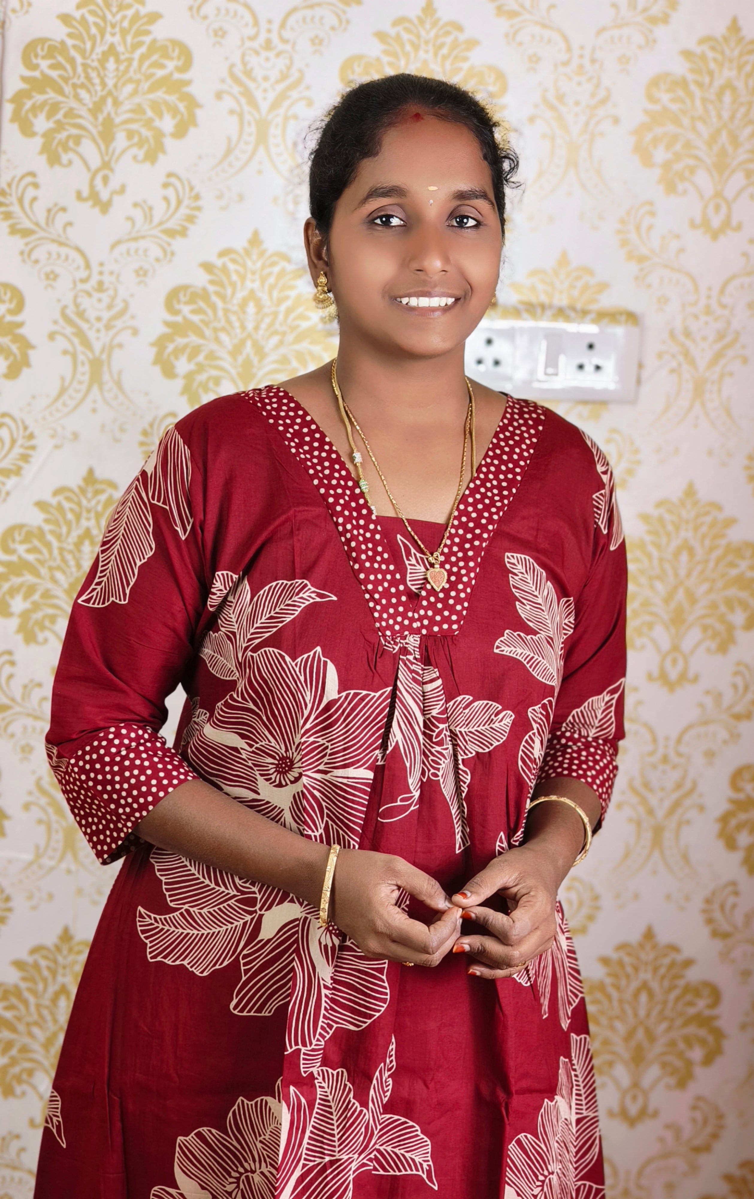 Dark Red COTTON KURTI