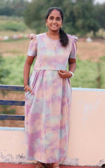 Dye and Tie Glitter Zipless feeding maxi