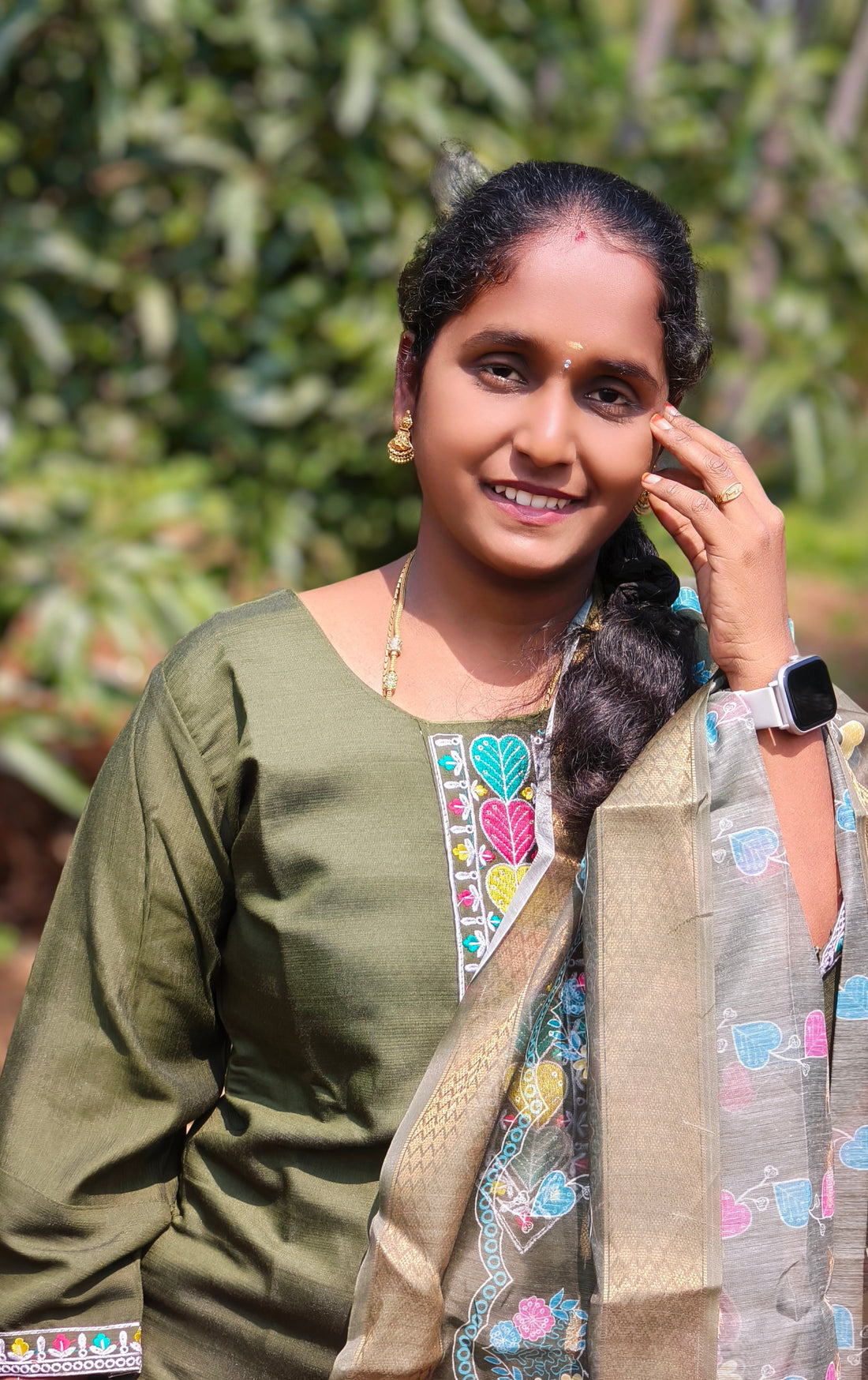 Dark Green Salwar Set (vetican kurtis)