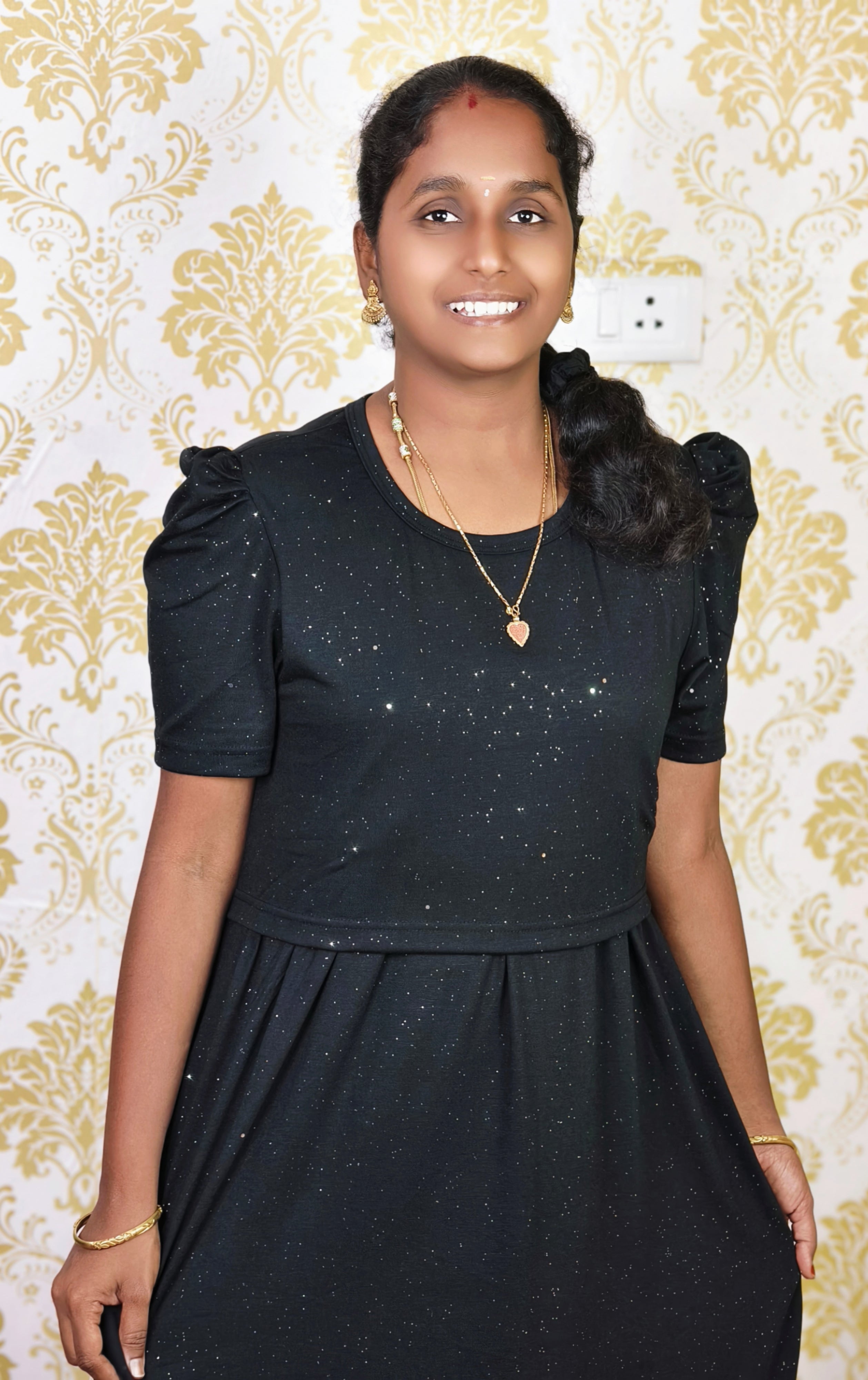 Black glitter ZIPLESS FEEDING MAXI