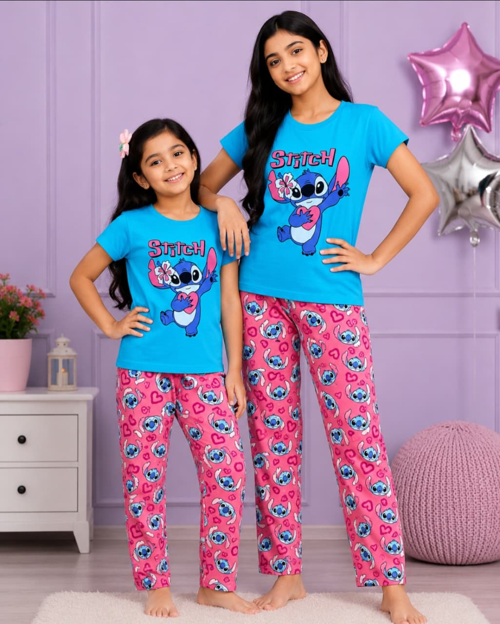 Sky Blue print Pyjamas Set Age 5-14 yrs