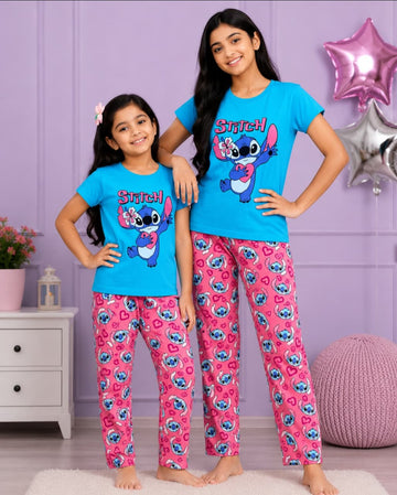 Sky Blue print Pyjamas Set Age 5-14 yrs