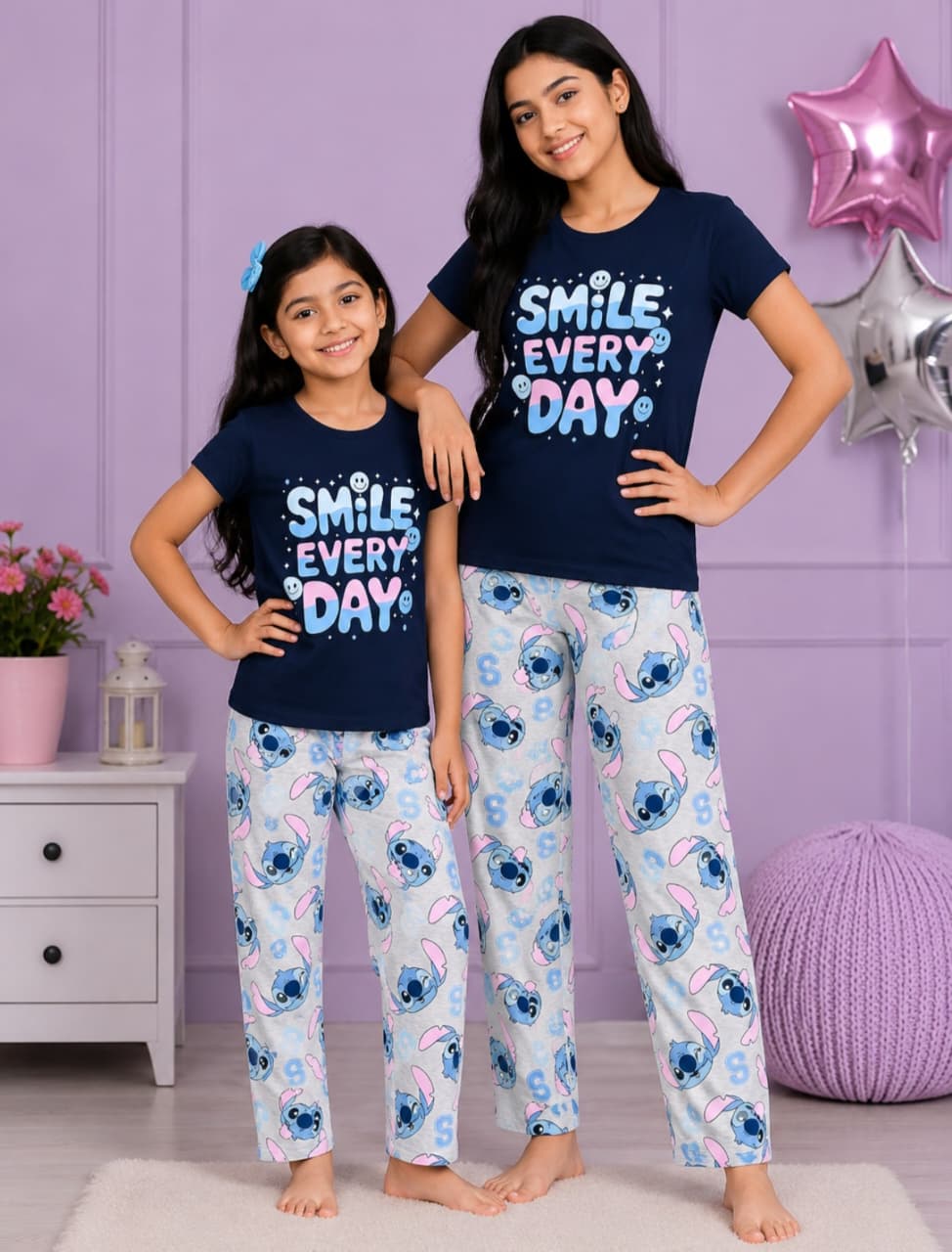 Dark Navy  print Pyjamas Set Age 5-14 yrs