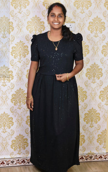 Black glitter ZIPLESS FEEDING MAXI